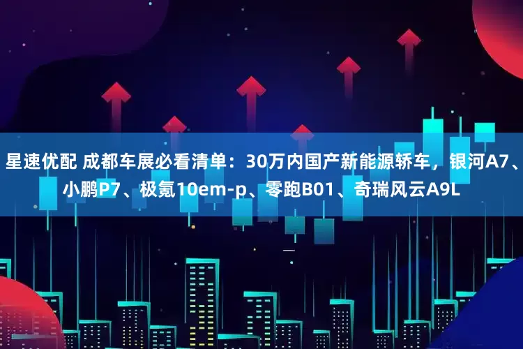 星速优配 成都车展必看清单：30万内国产新能源轿车，银河A7、小鹏P7、极氪10em-p、零跑B01、奇瑞风云A9L